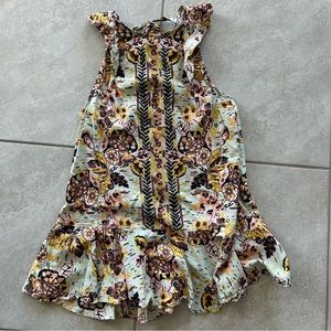 Free People Mint/Multicolor Summer In Tulum Tunic Dress Size S